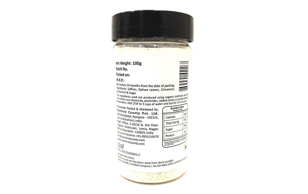 Carmine County Kashmiri Saffron Qahwa    Glass Jar  100 grams